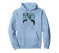 The Seven Deadly Sins Character Outlines with Logo Anime Sudadera con Capucha