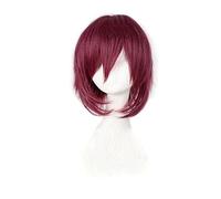 The Seven Deadly Sins Goat's Sin of Lust Gowther Short Rose Red Heat Resistant Hair Cosplay Costume Wig + Wig Cap 327F