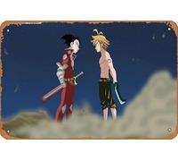The Seven Deadly Sins, Meliodas (The Seven Deadly Sins), Zeldris (Los siete pecados capitales), póster de anime para decoración de pared del hogar, letrero de metal retro de hojalata de 8 x 12