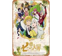 The Seven Deadly Sins: Signs of Holy War (2016-) Cartel de película decorativo de metal, letrero de estaño vintage, adecuado para el hogar, bar, patio, caravana, cocina, oficina, 12 x 8 pulgadas, 4