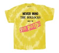 The Sex Pistols Camiseta Never Mind The B*** Nuevo Oficial Unisex Tie Dye, amarillo, L