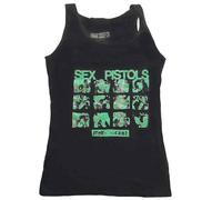The Sex Pistols Veste Top Pretty Vacant Logo Nuevo Oficial de Mujer Skinny Fit, Negro , M