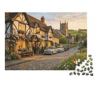 The Shambles Puzzles 1000Pc Material Reciclado Village Street Puzzle for Niño y Niña Fun Present & Activity for Hogar Ideal for Child‘s Birthday Gift 38x26cm/1000pcs