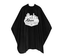 the shave factory Barbero Capes - Capa de peluquería impermeable y fácil de limpiar, perfecta para peluqueros y barberías 150 x 160 cm, Negro , 150x160CM