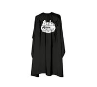 the shave factory Barbero Capes - Capa de peluquería impermeable y fácil de limpiar, perfecta para peluqueros y barberías 150 x 160 cm, Negro , 150x160CM