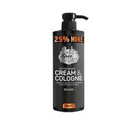 The Shave Factory Crema para después del afeitado y colonia 2 en 1, 500 ml, 25% más, para peluqueros/peluqueros profesionales y entusiastas del afeitado tradicional (dorado)