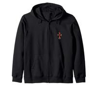 The Shine Red Heart Pave Gold Cross Sudadera con Capucha