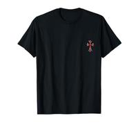 The Shine Red Heart Pave Silver Cross Camiseta