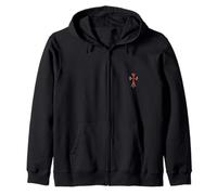 The Shine Red Heart Pave Silver Cross Sudadera con Capucha