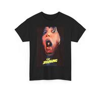 The Shining - Camiseta de película de terror, ropa de Halloween, producto de película clásica, regalo para fanáticos del terror, algodón pesado negro, M