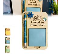 The Shit I Need to Remember - Soporte para notas adhesivas, dispensador de notas Post It, accesorios de escritorio de oficina, el regalo perfecto para la mayoría de las personas olvidadizas (azul)