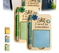 The Shit I Need to Remember - Soporte para notas adhesivas, dispensador de notas Post It, accesorios de escritorio de oficina, el regalo perfecto para tu compañero de trabajo más olvidadizo (2, verde)