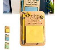 The Shit I Need to Remember - Soporte para notas adhesivas, dispensador de notas Post It, accesorios de escritorio de oficina, el regalo perfecto para la mayoría de las personas olvidadizas (amarillo)
