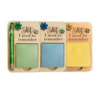 The Shit I Need to Remember Sticky Note Holder, divertido dispensador de notas adhesivas de madera con bolígrafo sarcástico y nota, notas autoadhesivas, para gente olvidadiza (All)