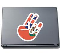 'The Shocker mano - Laptop decorativo para/Skin/Decal Pegatinas - 297 x 205 mm - Blanco Geográfico con bandera/bandera - Bermuda de Bermudas