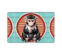 The Silent Monkey - Alfombra para sala de estar, 183 x 122 cm, para mesa de café, mesita de noche, oficina, balcón