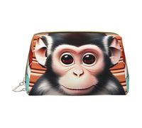 The Silent Monkey - Bolsa de cosméticos portátil, bolsa de cosméticos de viaje, unisex, cierre de cremallera, adecuada para uso diario, White, Talla única