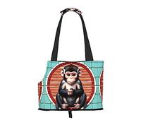 The Silent Monkey - Bolsa de hombro estampada para mascotas, adecuada para perros y gatos pequeños, bolsa de compras y viajes de doble propósito