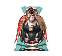 The Silent Monkey - Bolsa de regalo de Navidad con cordón para fiestas, saco de arpillera para Navidad, cumpleaños, aniversarios