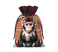 The Silent Monkey - Bolsas de Navidad con cordón para aperitivos, bolsas reutilizables para regalos de Navidad, S