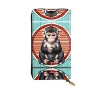 The Silent Monkey - Bolso de mano impreso (7.5 x 4.1 pulgadas) | Cartera de cuero