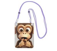 The Silent Monkey - Bolso para teléfono celular para mujer, funda para teléfono celular, bolsa tipo cartera con correa de hombro negra, bolsa de viaje, morado, talla única