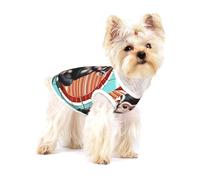The Silent Monkey - Camiseta elástica mediana para perro, suave, fresca, sin mangas, a rayas, transpirable, para cachorros, gatitos, gatos, talla S