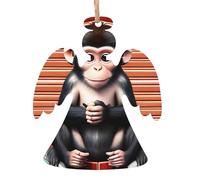The Silent Monkey - Colgantes de madera con estampado de Navidad, simples y respetuosos con el medio ambiente, decoraciones navideñas