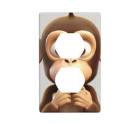 The Silent Monkey - Cubiertas de pared para interruptor de luz dúplex de 1 banda, placas de pared eléctricas, cubiertas de receptáculo, cubiertas decorativas para decoración del hogar