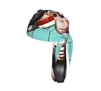 The Silent Monkey - Diadema de ciclismo con estampado de mono, malla abierta, banda de sudor de secado rápido para hombres y mujeres, forro ajustable para casco y envoltura multideportiva, color negro