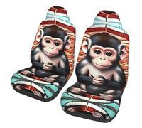 The Silent Monkey Dua Sarung JOK Mobil,& Sarung JOK Mobil Depan, Cocok Untuk Sebagian Besar Mobil, SUV, Truk, Van, Dll.