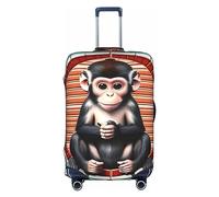 The Silent Monkey - Funda protectora para maleta de carrito, antiarañazos, protector de equipaje, 18-32 pulgadas, adecuada para viajes, viajes de negocios, White, L