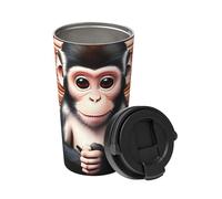 The Silent Monkey lleva una taza de café aislada. Elegante termo de 500 ml que mantiene las bebidas calientes durante horas, perfecto para café, té y mucho más.