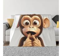 The Silent Monkey - Manta de franela ligera y súper suave, acogedora y cálida, manta de microforro polar, decoración del hogar para sofá, cama, sala de estar, 40 x 30 pulgadas