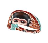 The Silent Monkey Picture Diadema elástica para ejercicio, diadema para hombres y mujeres, banda para el pelo para yoga y fitness