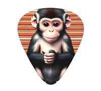 The Silent Monkey - Púas de guitarra (12 unidades, grosor surtido, 0,46 mm, 0,71 mm, 0,96 mm, grosor medio, fino, pesado, estilo celuloide, para guitarra acústica y ukelele)