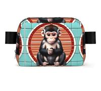 The Silent Monkey - Riñonera impermeable para hombres y mujeres, riñonera ajustable para viajes, bolsa cruzada ligera para correr, gimnasio
