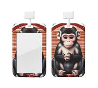 The Silent Monkey - Soporte para tarjetas de identificación con cordón, protector vertical para tarjetas, carcasa rígida transparente, carrete retráctil para el trabajo y la oficina