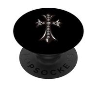 The Silver Beryl Cross Pave Diamonds PopSockets PopGrip Adhesivo