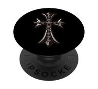 The Silver Pave Star Cross PopSockets PopGrip Adhesivo