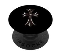 The Silver Royal Heart Cross PopSockets PopGrip Adhesivo