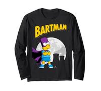 The Simpsons Bartman In Front of Moon & Power Plant Outline Manga Larga