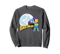 The Simpsons Bartman Watcher Superhero Sidekick Reloj Nocturno Sudadera, Unisex para Adultos, Jaspeado Oscuro, M