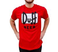 The Simpsons Duff Beer Logo Homer - Camiseta para Hombre, Rojo -, Large