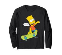 The Simpsons Eat My Shorts! Bart On Skateboard Quote Manga Larga