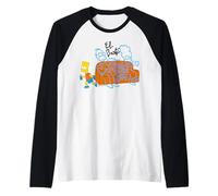 The Simpsons El Barto Bart Graffiti of Family On Sofa Camiseta Manga Raglan