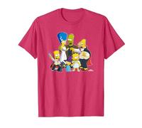 The Simpsons Family Treehouse of Horror Halloween Camiseta, Hombre, Rojo Jaspeado, XXL