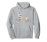 The Simpsons Halloween Itchy & Scratchy Skeleton Chase Sudadera con Capucha, Unisex para Adultos, Gris Jaspeado, XXL