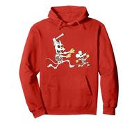 The Simpsons Halloween Itchy & Scratchy Skeleton Chase Sudadera con Capucha, Unisex para Adultos, Rojo, M