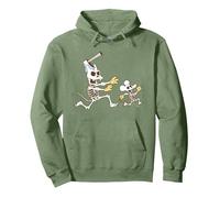 The Simpsons Halloween Itchy & Scratchy Skeleton Chase Sudadera con Capucha, Unisex para Adultos, Verde Salvia, S